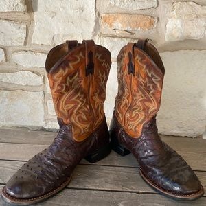 Ariat Dark Brown Full Quill Ostrich Size 10B